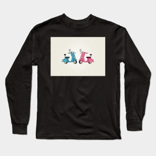 Blue and Pink Scooters Long Sleeve T-Shirt